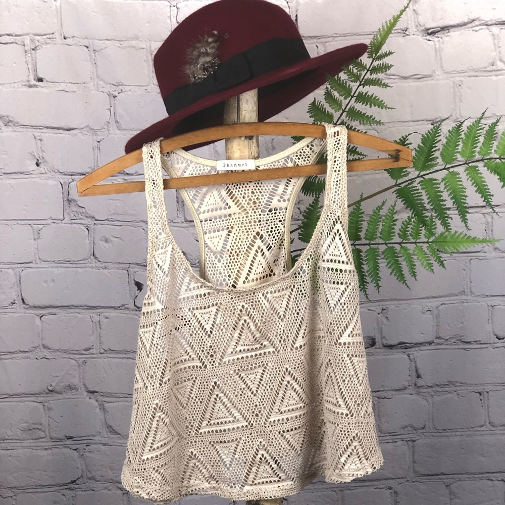 Nude Lace Crop Tank